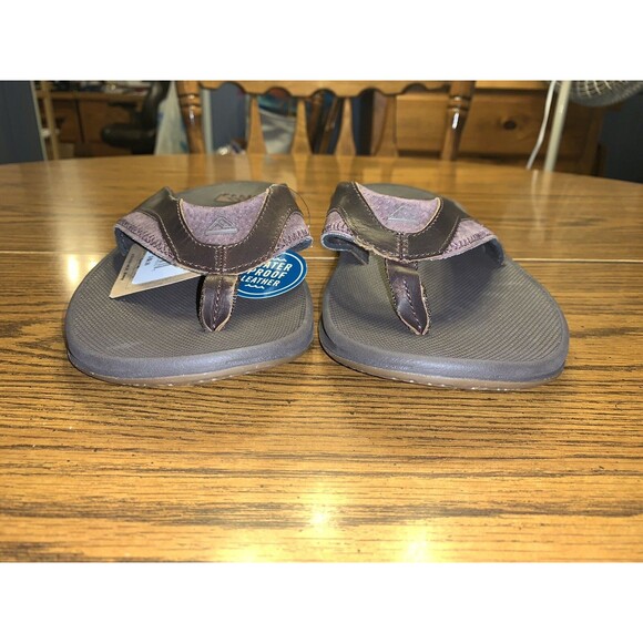 NWT Reef Fanning Leather Bottle Opener Flip Flops Size 8 Brown main image 10